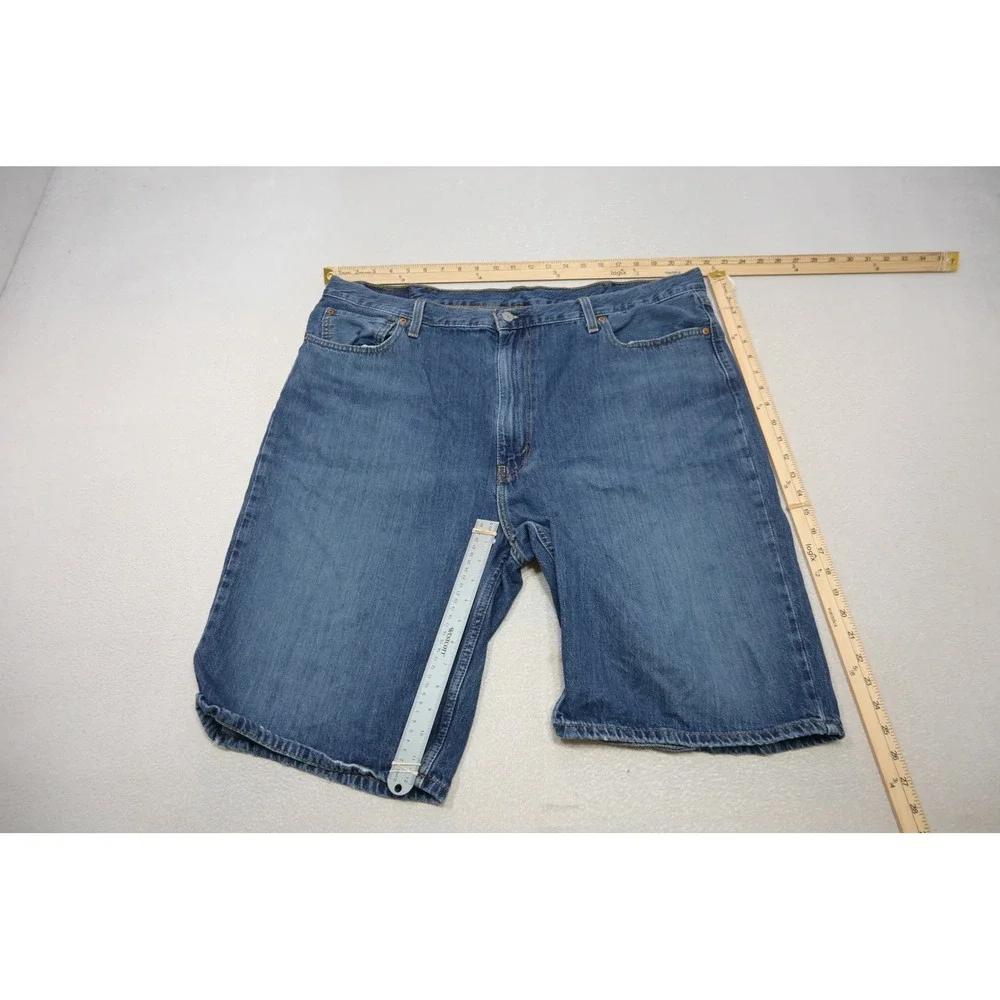 Levi's 469 Denim Shorts Mens 42 Blue‎ Loose Straight Fit Medium Wash Excellent